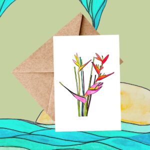Bird of Paradise watercolor card