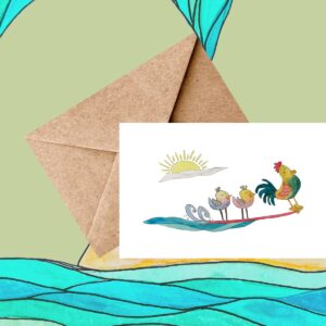 Chicken party wave card