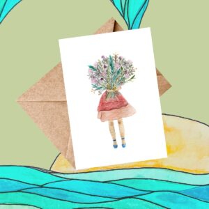 Flower Girl watercolor card