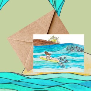 Surf Dreams watercolor card