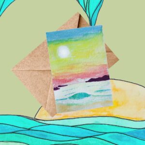 watercolor sunrise card