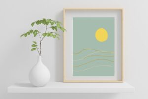 Simple waves print Blue