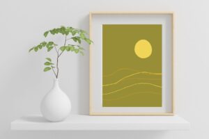 Simple waves print green