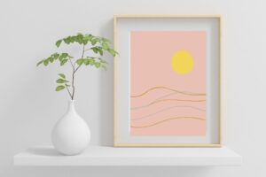 Simple waves print pink