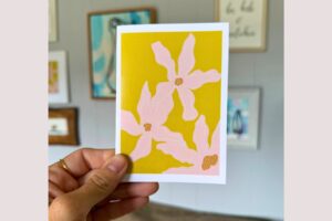 Tiare Flowers with yellow background