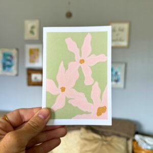 Tiare Flowers with light green background