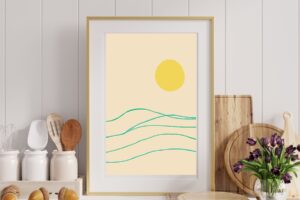 Simple waves print cream