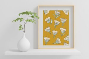 Protea Collage Orange Print