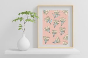 Protea Collage Pink Print