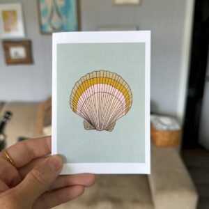 Sunrise Shell Card blue background