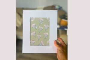 Protea Collage Green Print