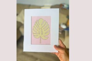 Boho Monstera Pink and Lime Print