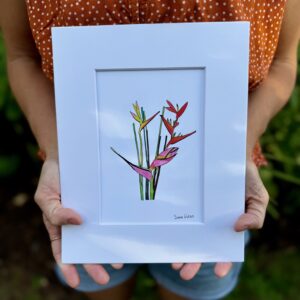 Tropical Flowers Watercolor Art Print