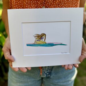 Knee Paddle Watercolor Art Print